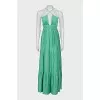 Pleated dress with ties