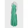 Pleated dress with ties