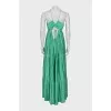Pleated dress with ties