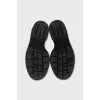 Leather loafers with silver decor