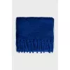 Blue scarf with fringe