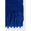 Blue scarf with fringe
