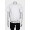 Straight T-shirt with silver print