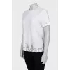 Straight T-shirt with silver print