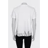Straight T-shirt with silver print