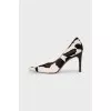 Animal print leather pumps