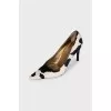 Animal print leather pumps