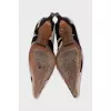 Animal print leather pumps