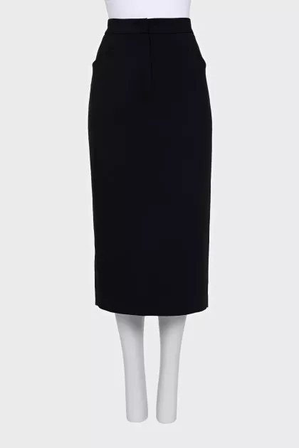 Straight skirt with a zip slit
