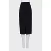 Straight skirt with a zip slit