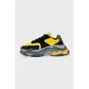 Men's black and yellow Triple S sneakers