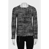 Black and white jacket with raw edges