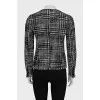 Black and white jacket with raw edges