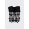 Checkered ankle boots with heels