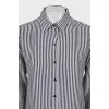 White and blue striped shirt