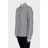 White and blue striped shirt