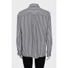 White and blue striped shirt