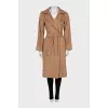 Camel wool wrap coat