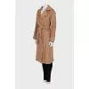 Camel wool wrap coat