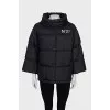 Black down jacket with detachable sleeves