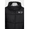 Black down jacket with detachable sleeves