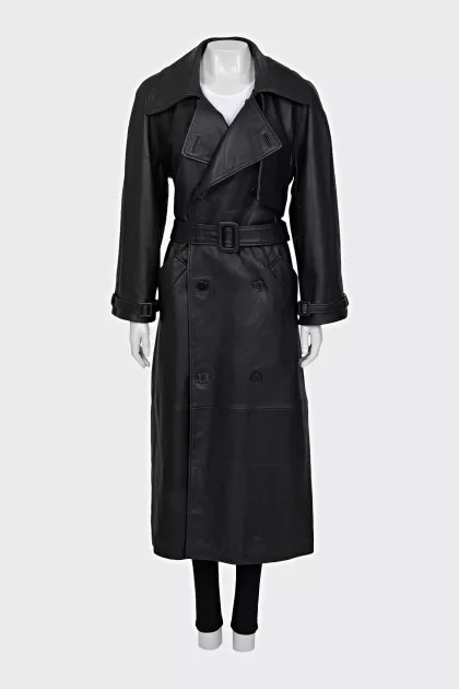 Black leather cloak