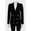 Velvet jacket with accent buttons