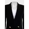 Velvet jacket with accent buttons