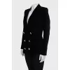 Velvet jacket with accent buttons