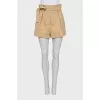 Beige shorts with a belt