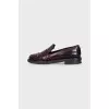 Embossed leather loafers