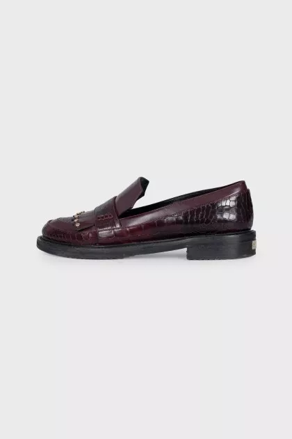 Embossed leather loafers