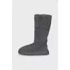 Suede Ugg boots with fur trim