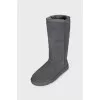 Suede Ugg boots with fur trim