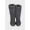 Suede Ugg boots with fur trim