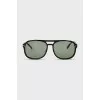 Green sunglasses with spotted frames