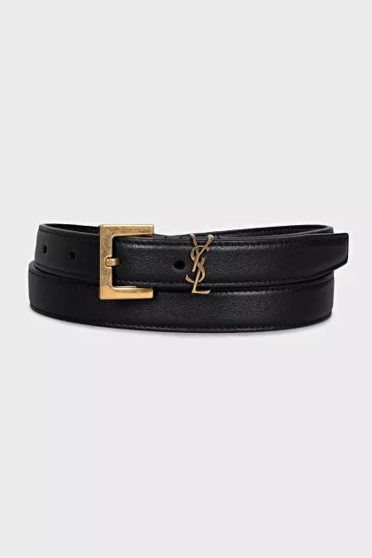 Belt with gold logo