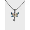 Silver pendant with sapphire and enamel