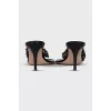 Leather mules with gold details