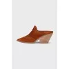 Suede pointed-toe clogs