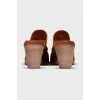 Suede pointed-toe clogs