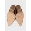 Suede pointed-toe clogs