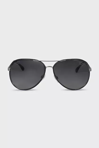 Aviator sunglasses with textile inserts