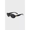 Black oval frame sunglasses