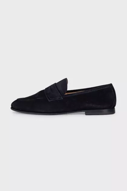 Men's black suede loafers