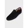 Men's black suede loafers