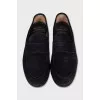 Men's black suede loafers