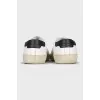 White leather sneakers with branded embroidery