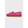 Pink lace espadrilles
