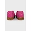 Pink lace espadrilles